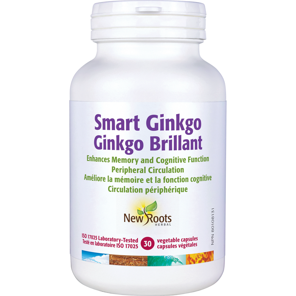 New Roots Smart Ginkgo 30 Veg. Capsules