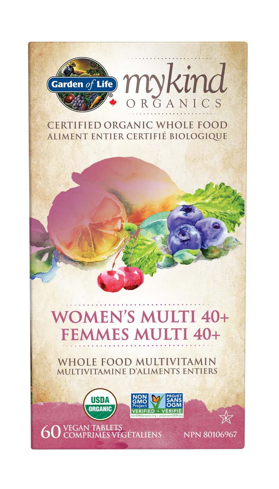 Garden of Life - mykind Organics - Women’s Multi 40+ 60 Veg. Tablets