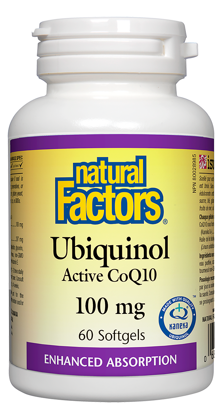 Natural Factors Ubiquinol Active CoQ10 100 mg 60 Softgels