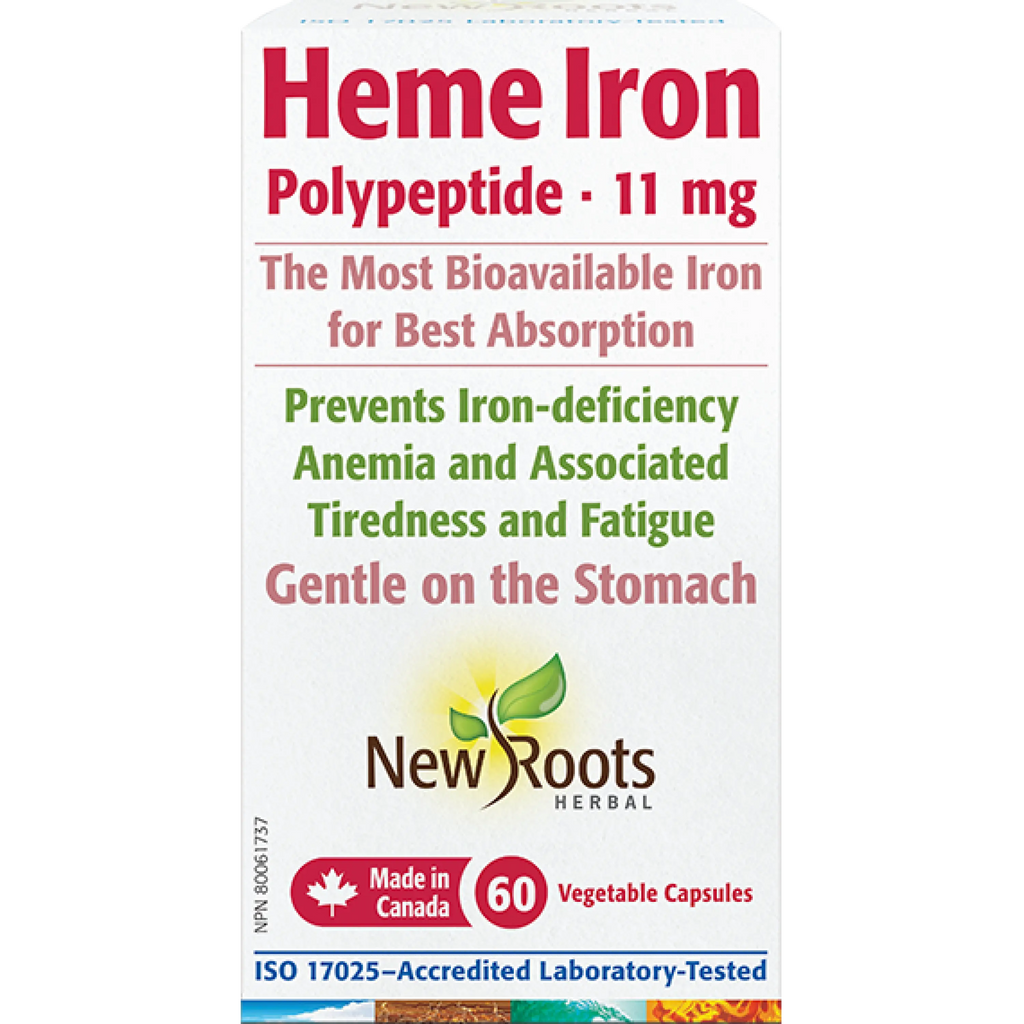 New Roots Heme Iron 11 mg 60 Veg. Capsules