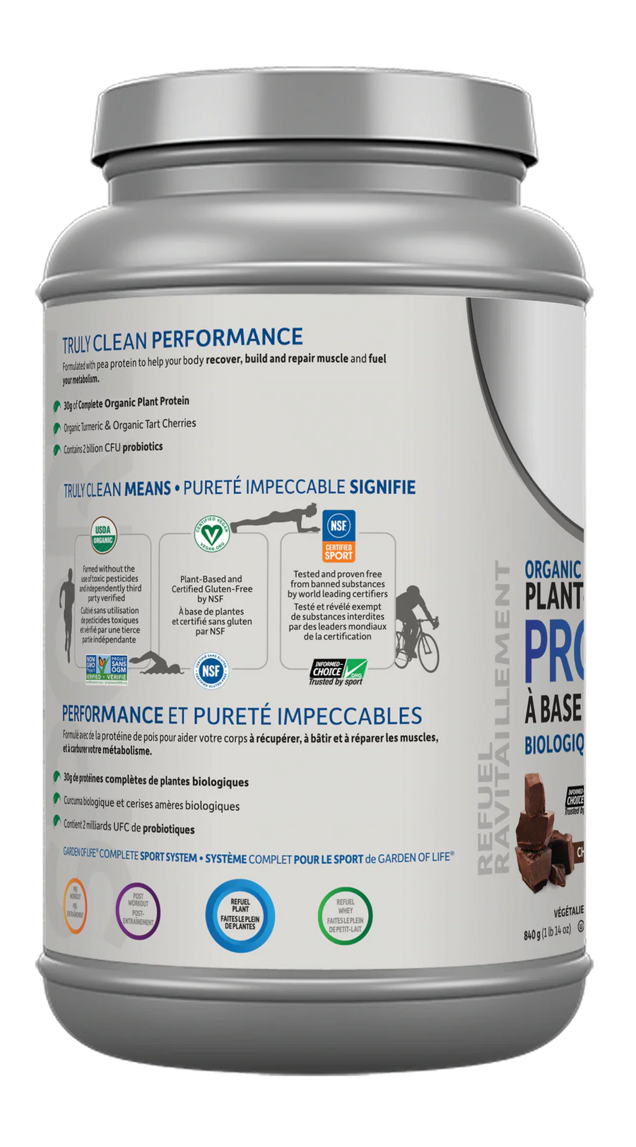 Garden of Life - Sports - Organic Plant-Based Protein Chocolate Flavour 840g Powder