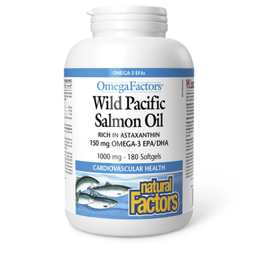 Natural Factors Wild Pacific Salmon Oil 1000 mg 180 Softgels
