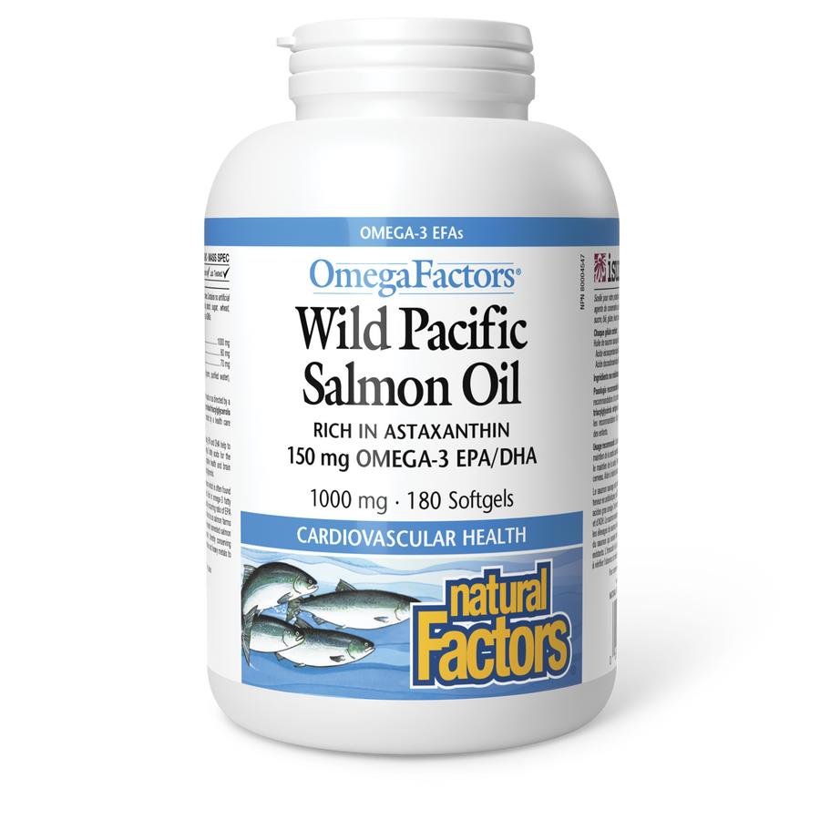 Natural Factors Wild Pacific Salmon Oil 1000 mg 180 Softgels