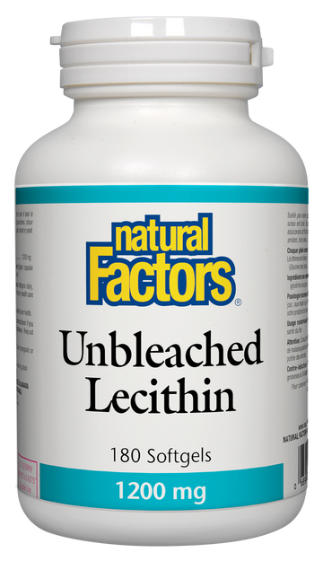 Natural Factors Unbleached Lecithin 1200 mg 180 Softgels