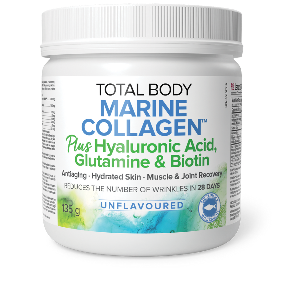 Total Body Marine Collagen with Hyaluronic Acid, Glutamine, & Biotin powder 135g Unflavoured