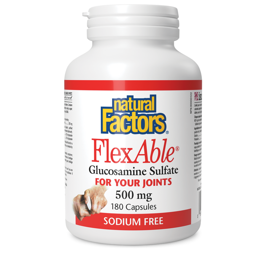 Natural Factors FlexAble Glucosamine Sulfate 500mg Capsules