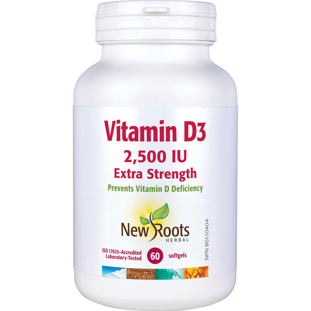 New Roots Vitamin D3 2500IU 180 Softgels