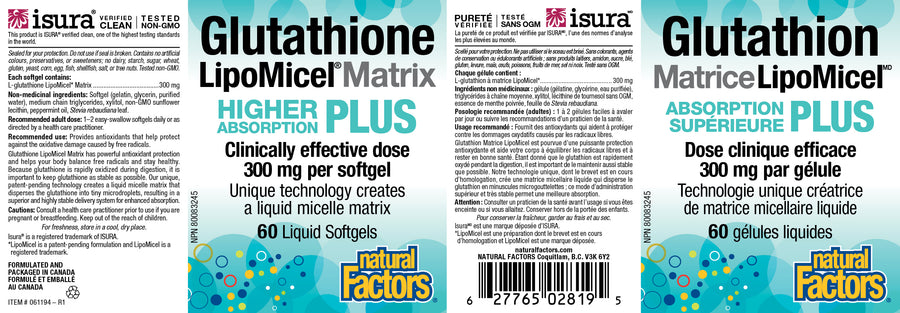 Natural Factors Glutathione LipoMicel Matrix 60 Liquid Softgels Natural Focus Natural Factors Glutathione LipoMicel Matrix 60 Liquid Softgels Natural Focus
