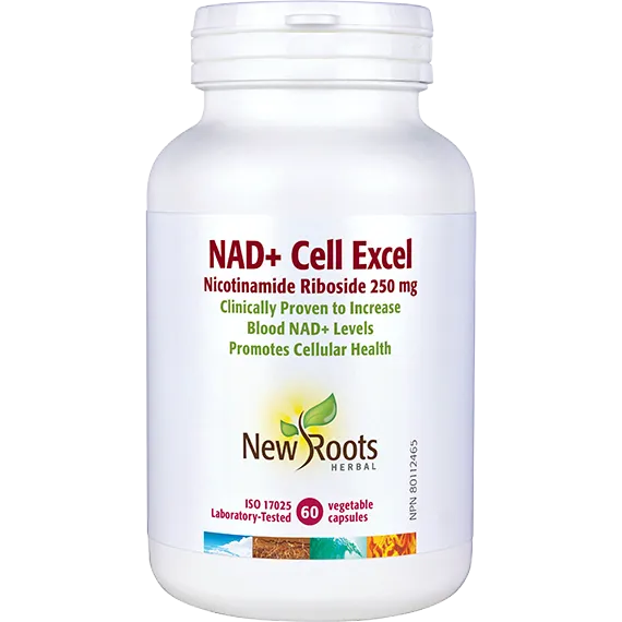 New Roots NAD+ Cell Excel 60 Veg. Capsules