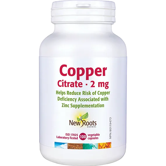 New Roots Copper Citrate 2mg 100 Veg. Capsules