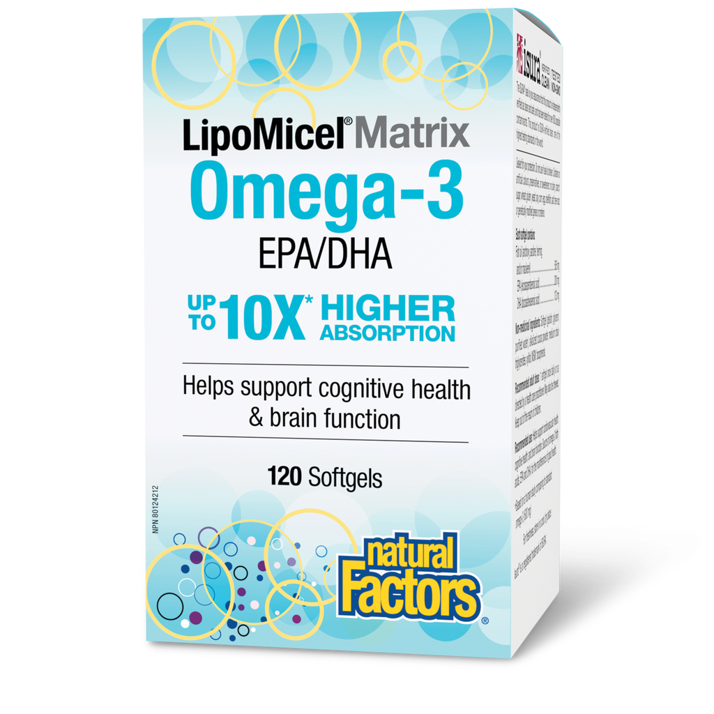 Natural Factors Omega-3 LipoMicel Matrix 120 Softgels