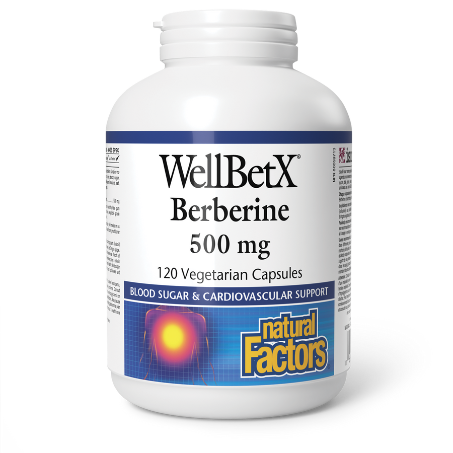 Natural Factors WellBetX Berberine 500mg 120 Veg. Capsules