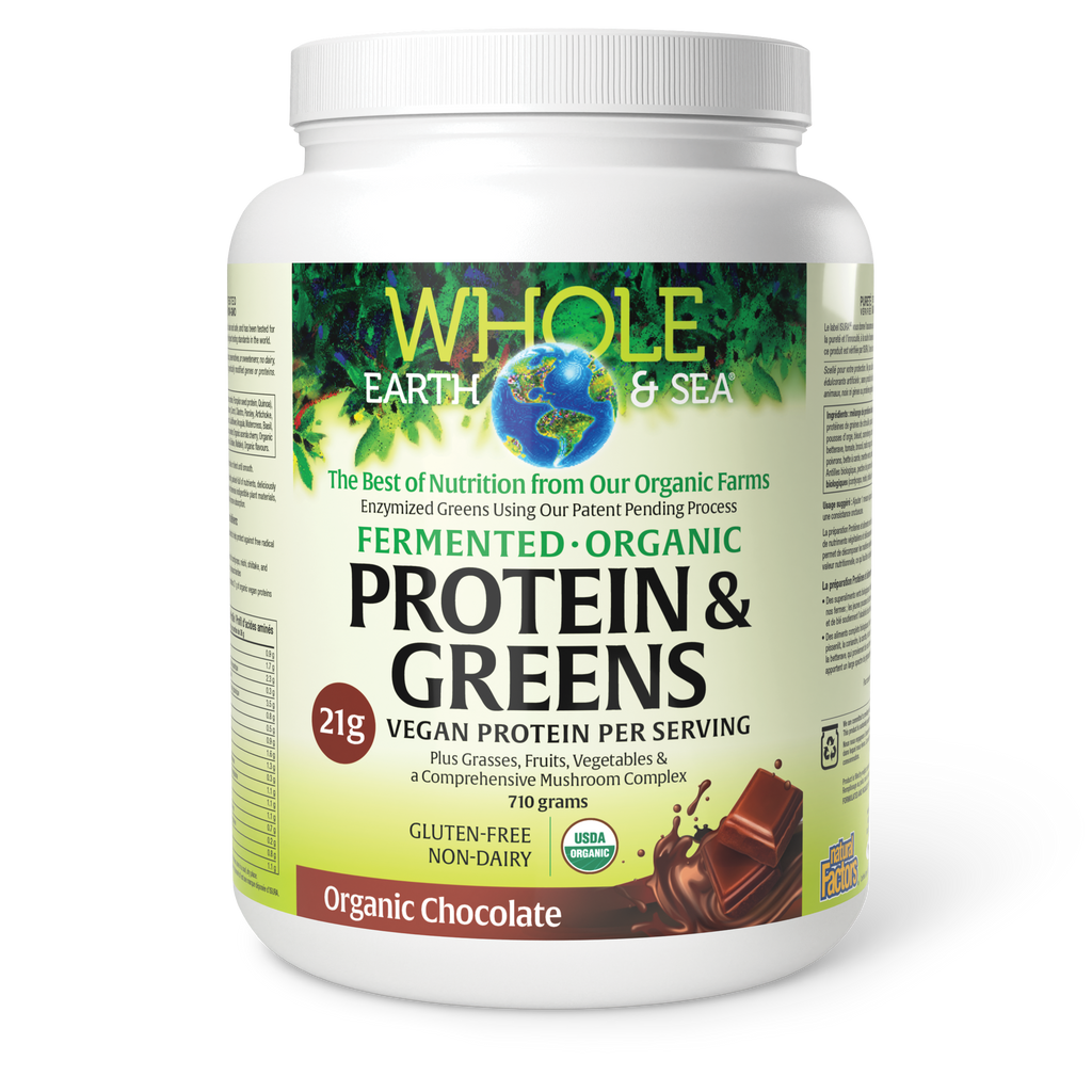 Whole Earth & Sea Fermented Organic Protein & Greens, Organic Chocolate 710g Powder