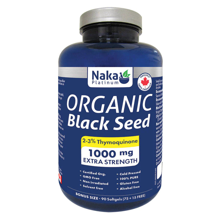 Naka Platinum Organic Black Seed Oil 1000mg 90 Softgels
