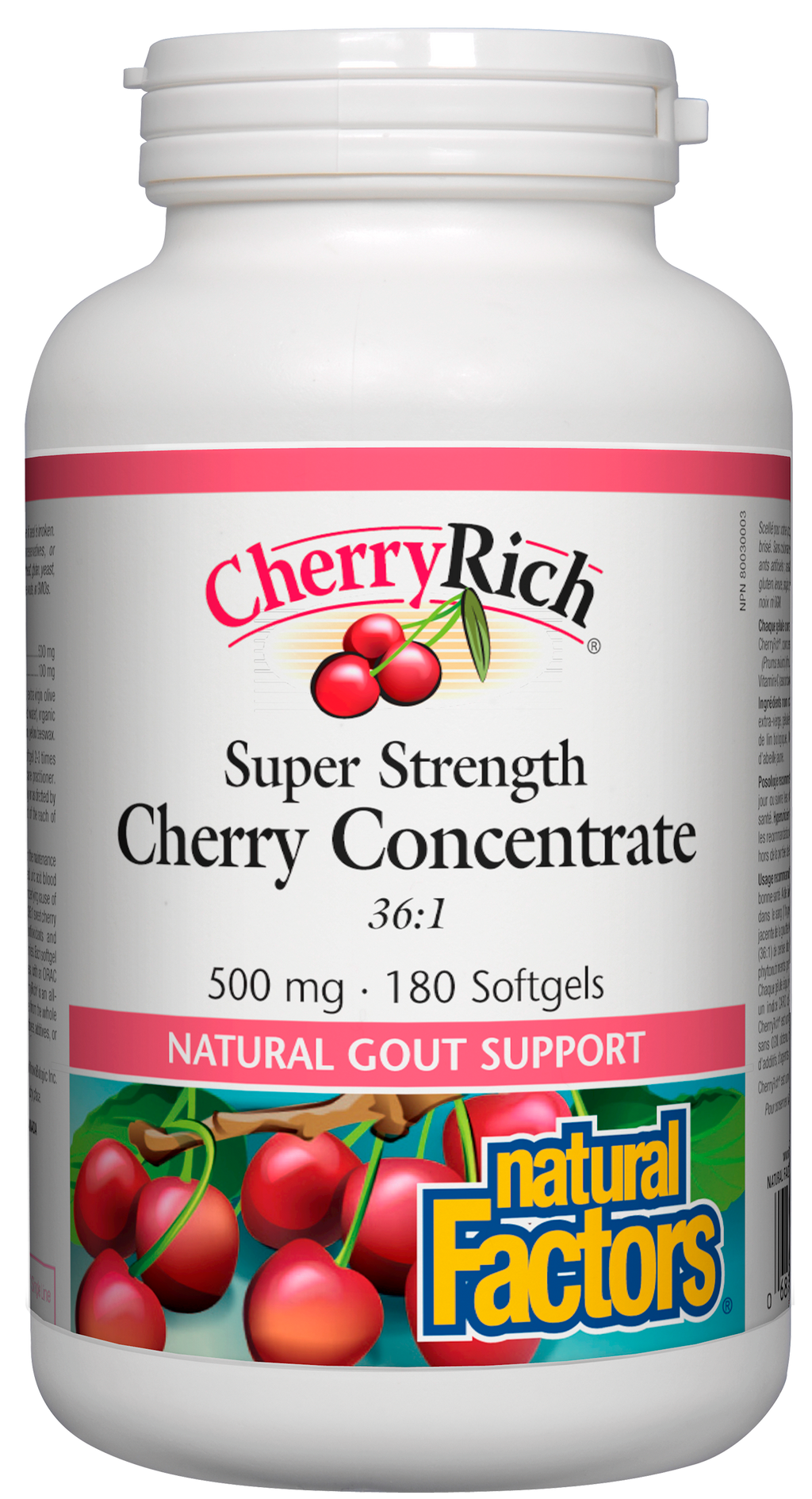 Natural Factors Super Strength Cherry Concentrate 180 Softgels
