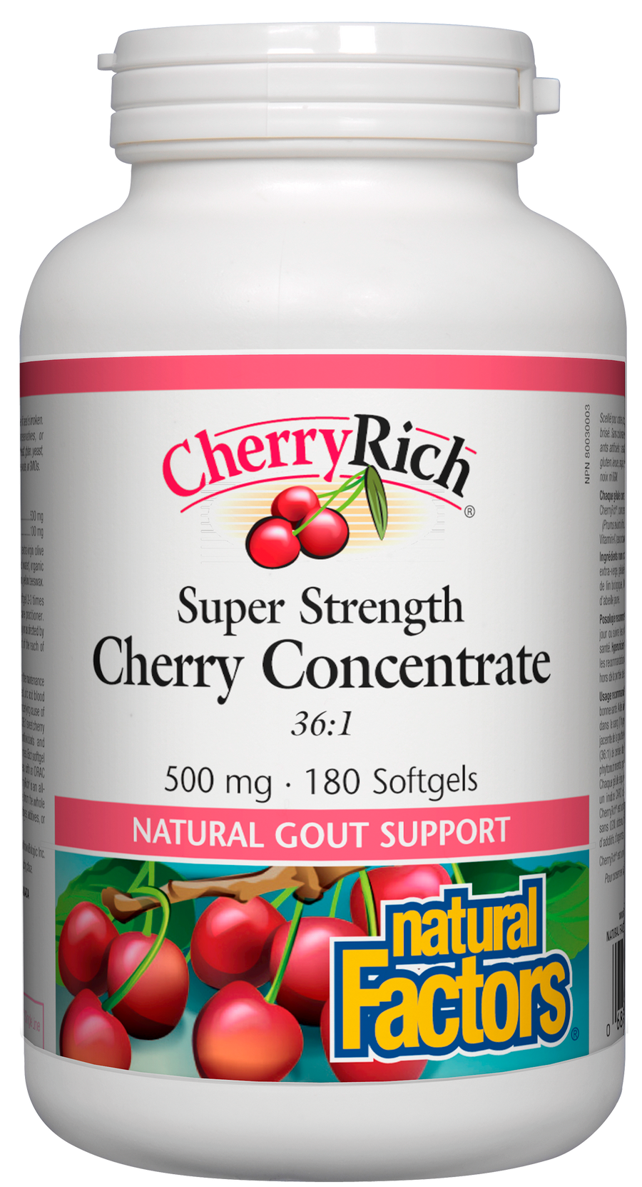 Natural Factors Super Strength Cherry Concentrate 180 Softgels