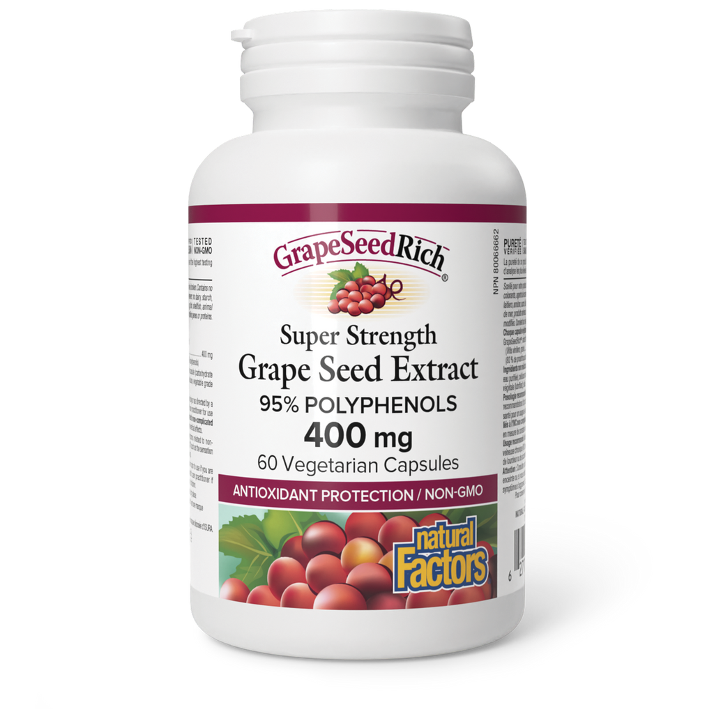 Natural Factors Grape Seed Extract 400 mg 60 Veg. Capsules
