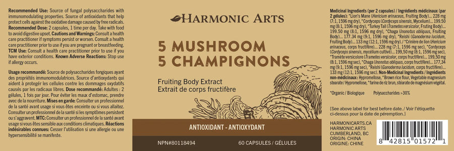 Harmonic Arts 5 Mushroom 60 Capsules