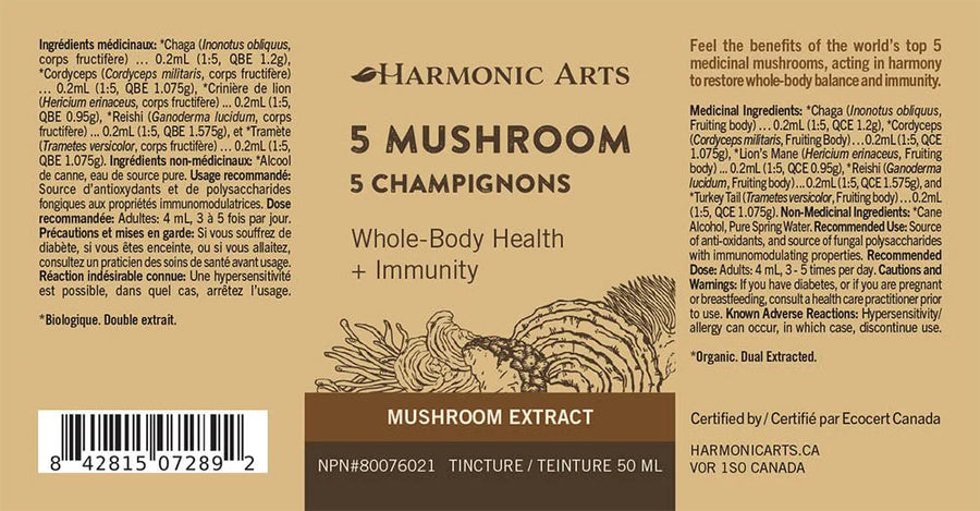 Harmonic Arts 5 Mushroom 50ml Tincture
