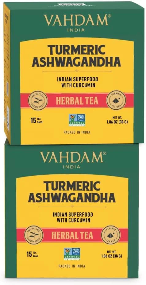 Vahdam Turmeric Ashwagandha 15 Tea Bags