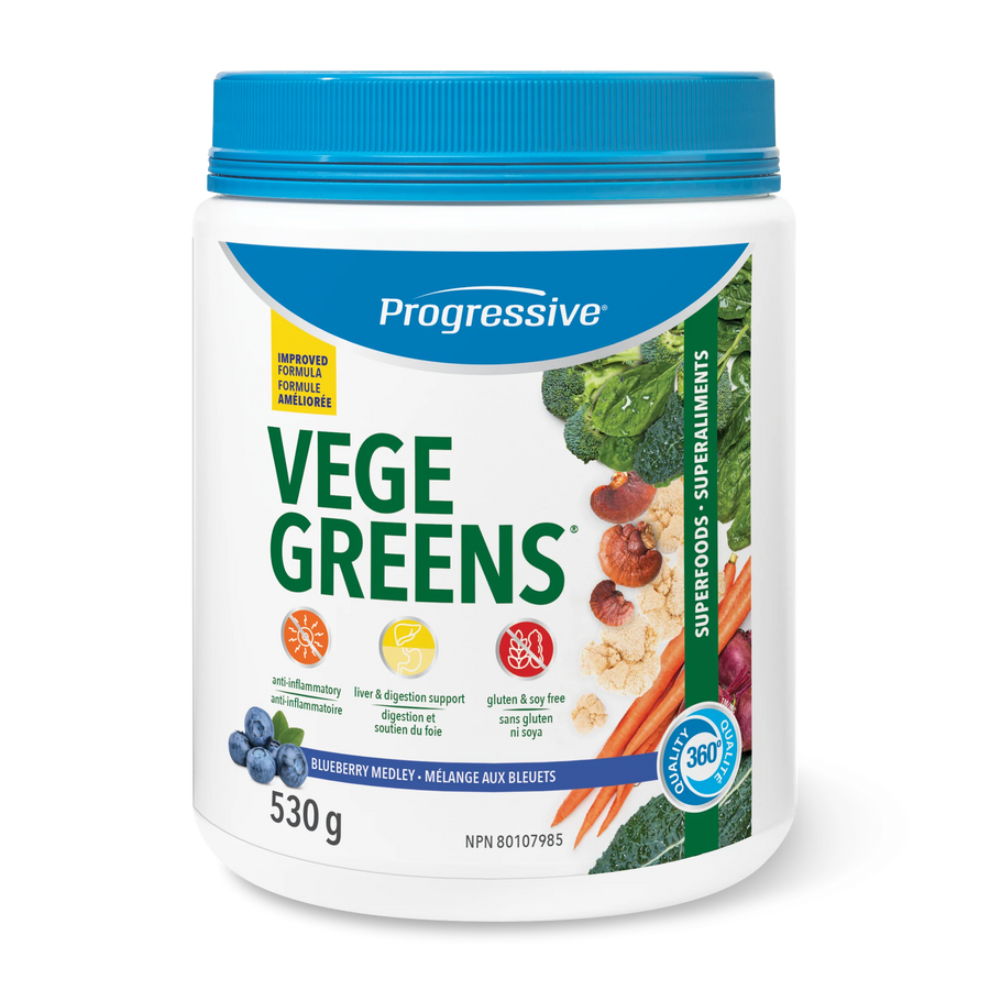 Progressive VegeGreens Blueberry Medley Flavour Powder