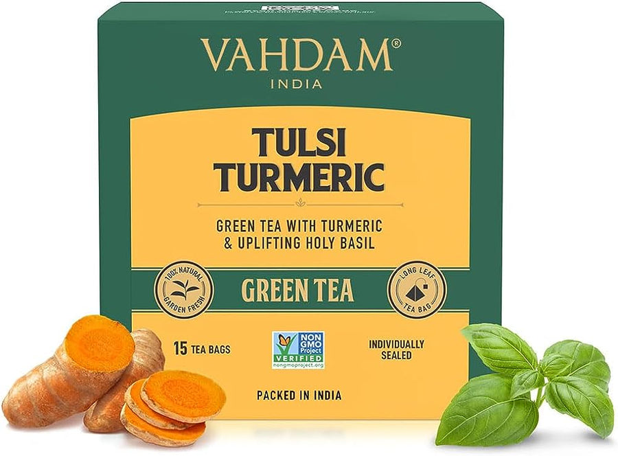 Vahdam Tulsi Turmeric 15 Tea Bags