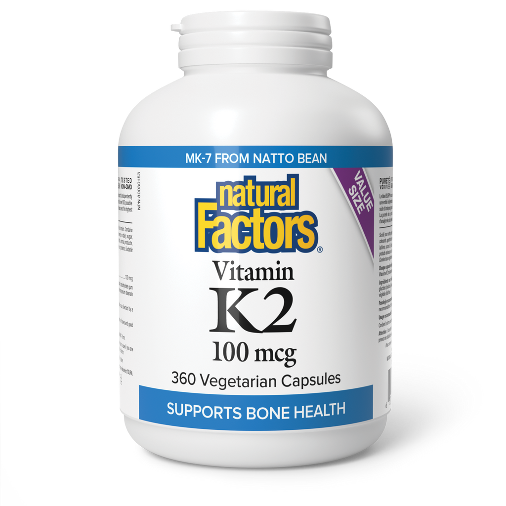Natural Factors Vitamin K2| 100 mcg 360 Veg. Capsules