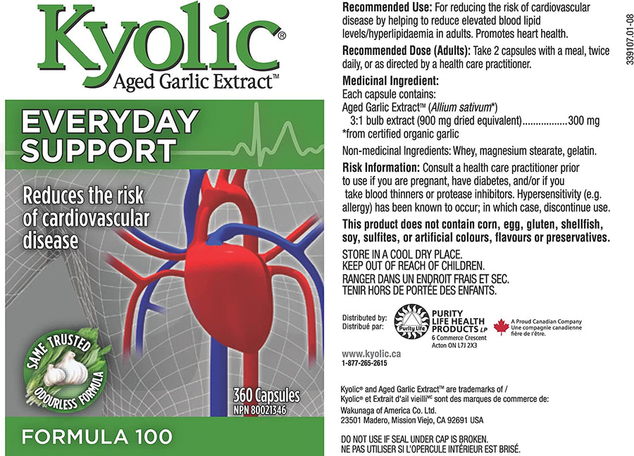 Kyolic Formula 100 Everyday Support 180 Capsules