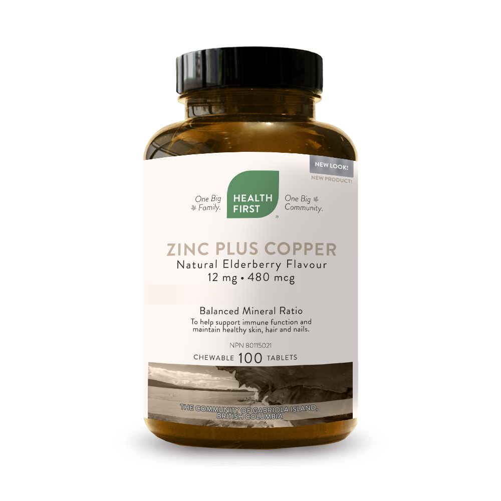 Health First Zinc Plus Copper 100 Chewable Tablets Elderberry Flavour