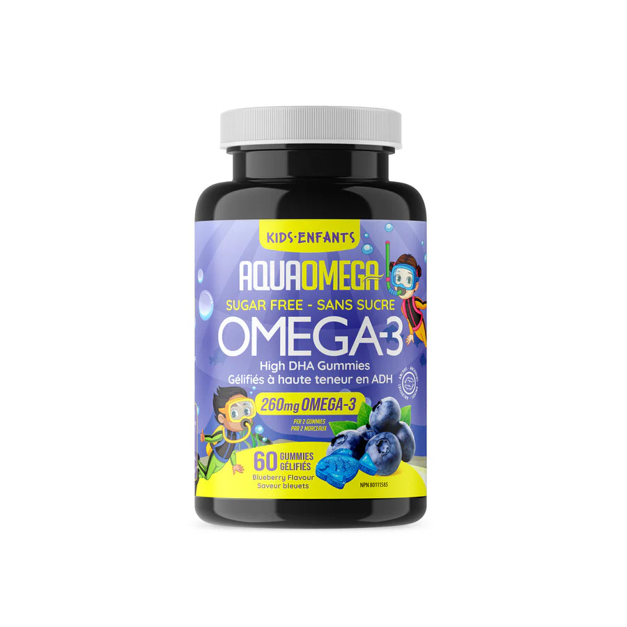 AquaOmega Kids Omega-3 Blueberry Flavour 60 Gummies