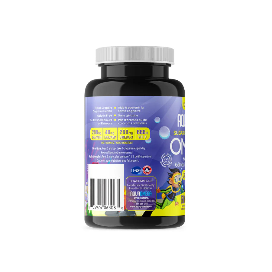 AquaOmega Kids Omega-3 Blueberry Flavour 60 Gummies