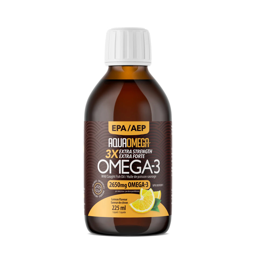 AquaOmega Omega-3 2650mg Lemon Flavour 225ml