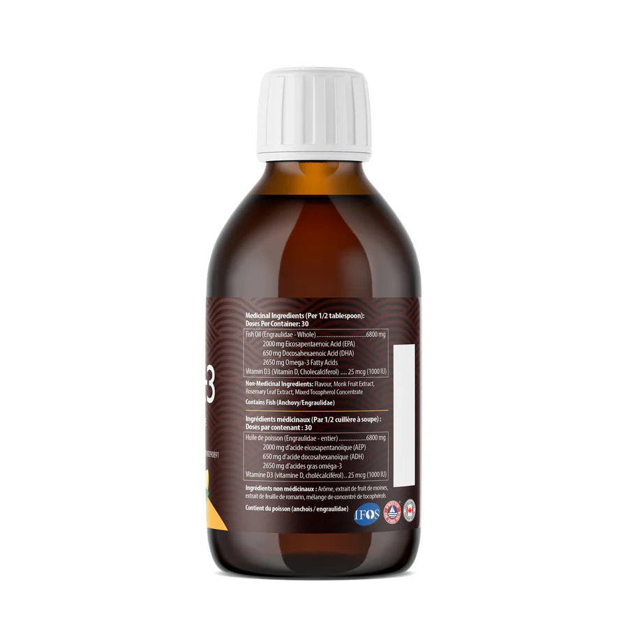 AquaOmega Omega-3 2650mg Lemon Flavour 225ml