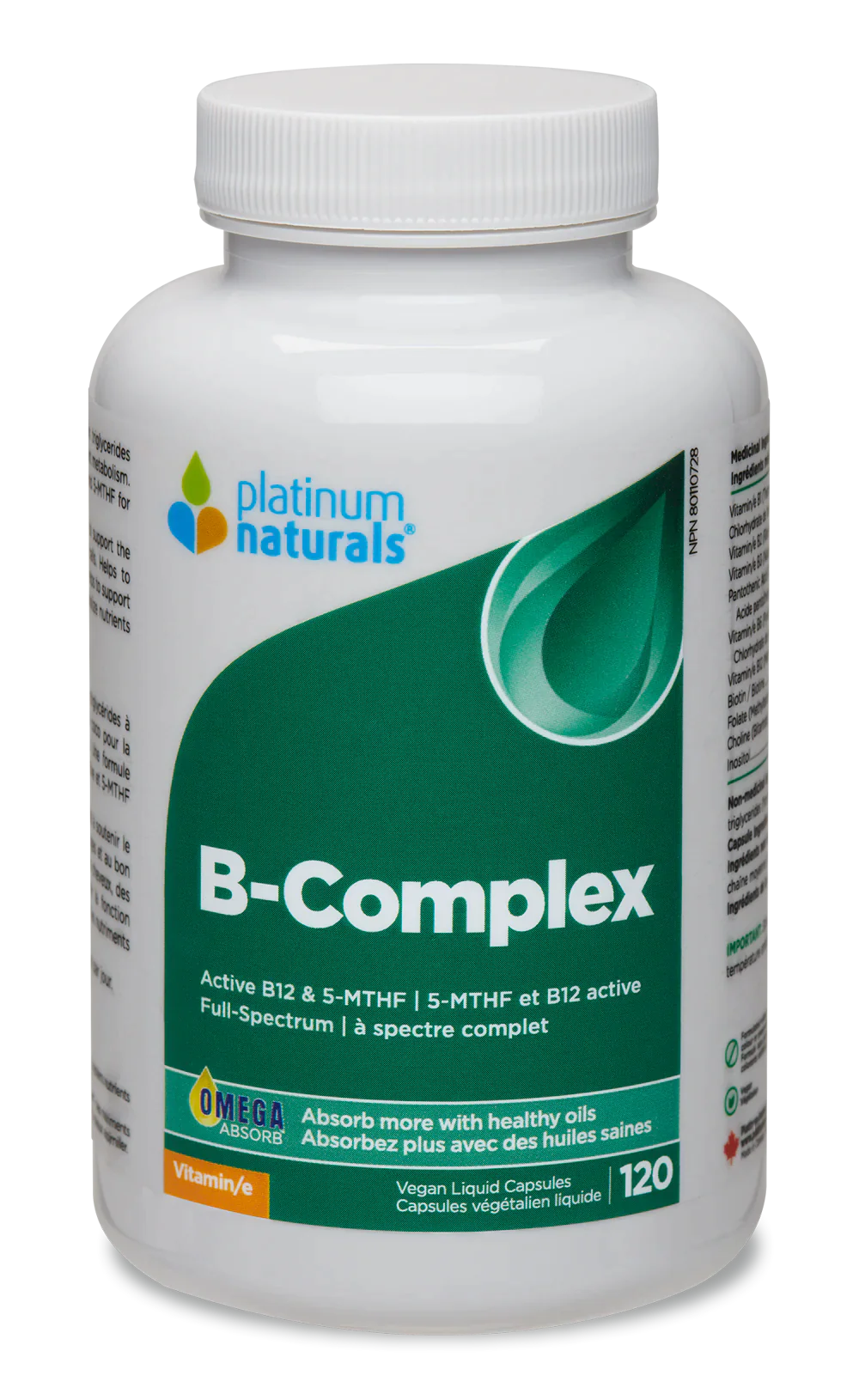 Platinum Naturals B-Complex 120 Veg. Liquid Capsules