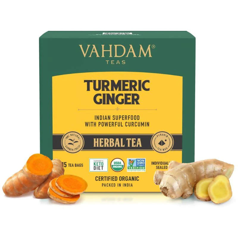 Vahdam Turmeric Ginger 15 Tea Bags