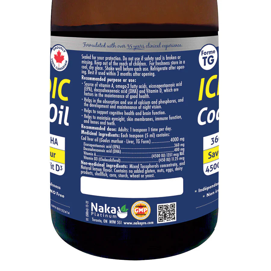 Naka Platinum Icelandic Cod Liver Oil 500ml