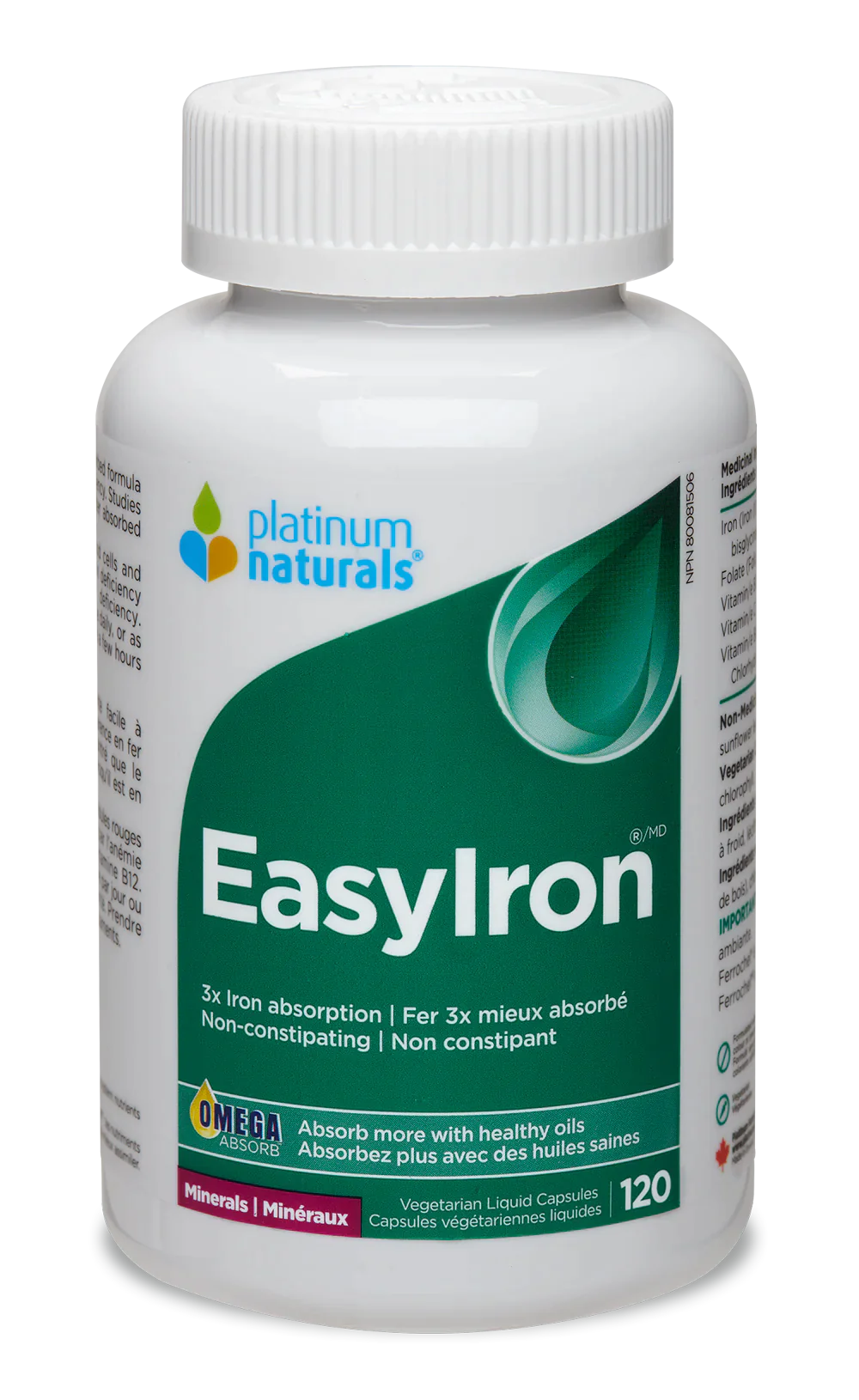 Platinum Naturals EasyIron 120 Veg. Liquid Capsules