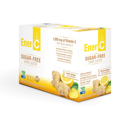 Ener-C Sugar Free Drink Mix 1,000mg of Vitamin C Lemon Ginger Flavour 30 Packets