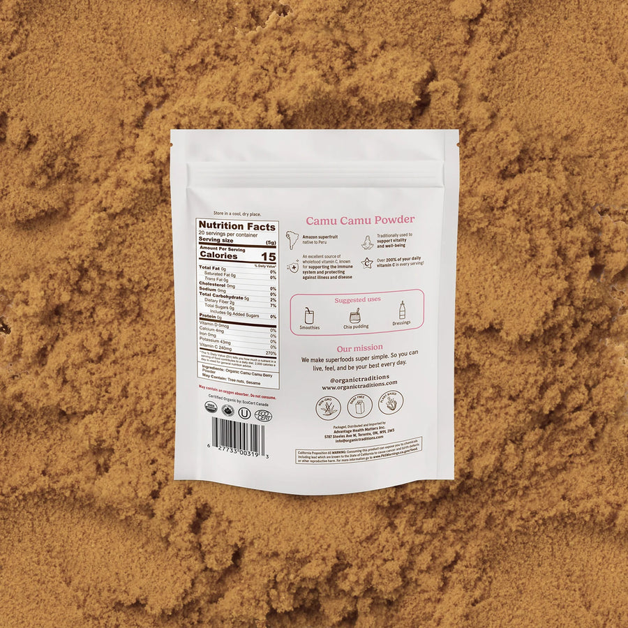Organic Traditions Camu Camu Berry 100g Powder – Natural Focus