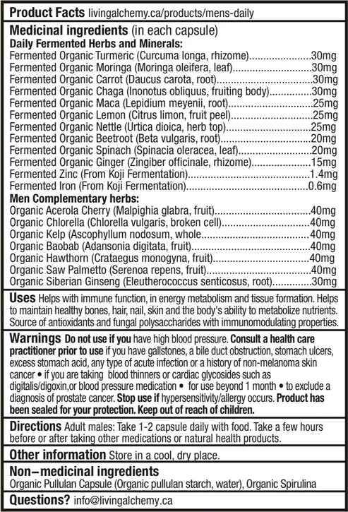 Living Alchemy Men's Daily+ 60 Veg. Capsules