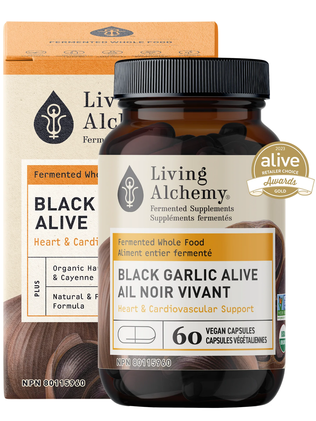 Living Alchemy Black Garlic 60 Veg. Capsules