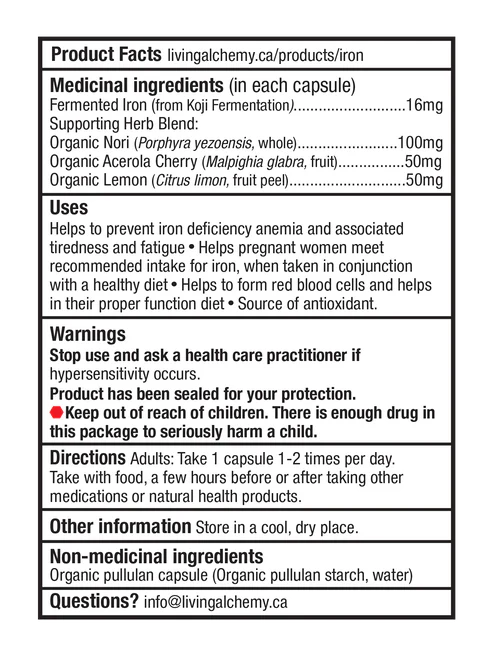 Living Alchemy Women's Iron 60 Veg. Capsules