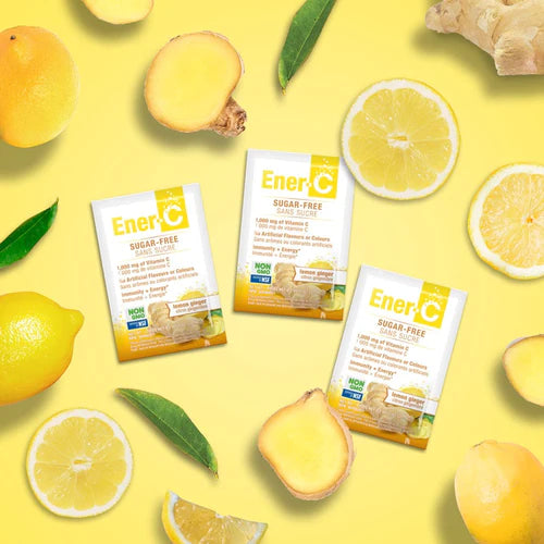 Ener-C Sugar Free Drink Mix 1,000mg of Vitamin C Lemon Ginger Flavour 30 Packets