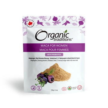 Organic Traditions Maca for Women with Probiotics 150g Powder
