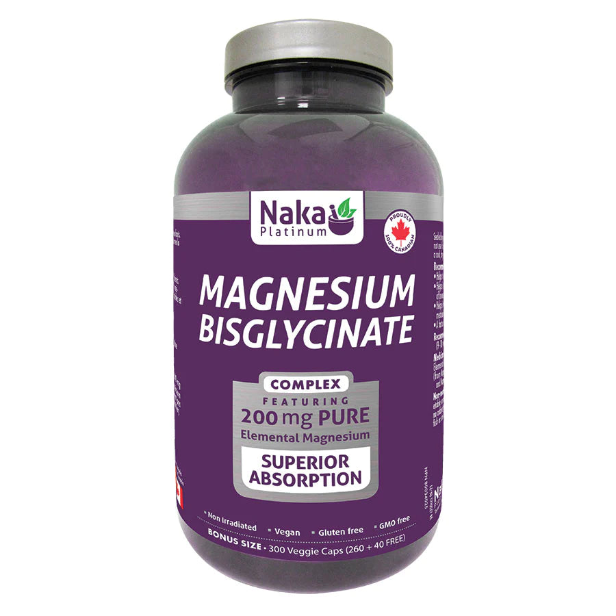 Naka Platinum Magnesium Bisglycinate 200mg Veg. Capsules