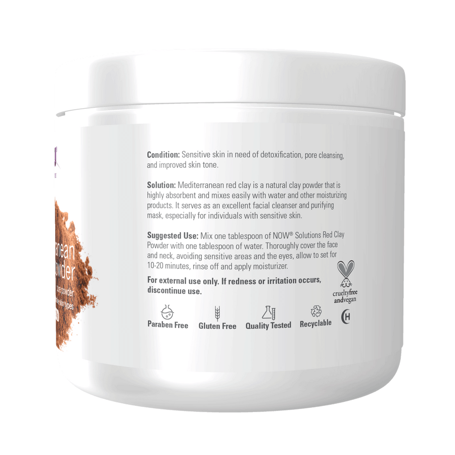 Now Solutions Moroccan Red Clay 170g Powder