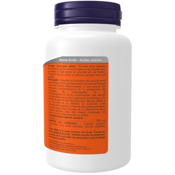 Now L-Arginine 500 mg 100 Veg. Capsules