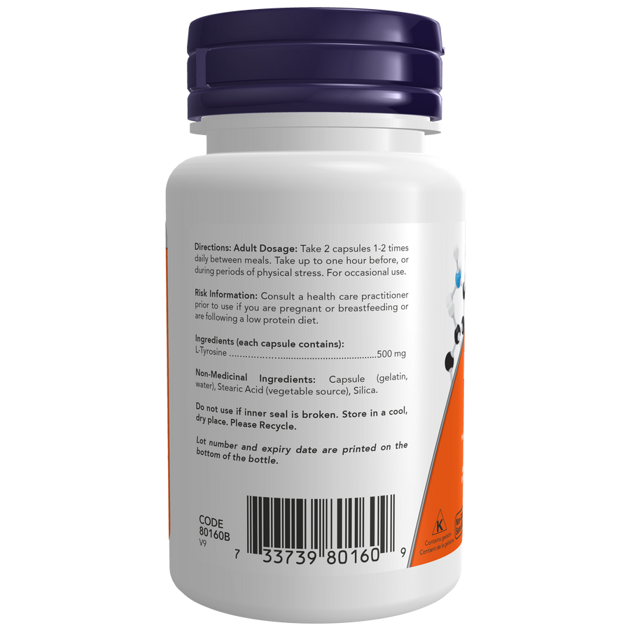 Now L-Tyrosine 500 mg 120 Capsules