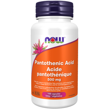 Now Pantothenic Acid 500 mg 100 Veg. Capsules