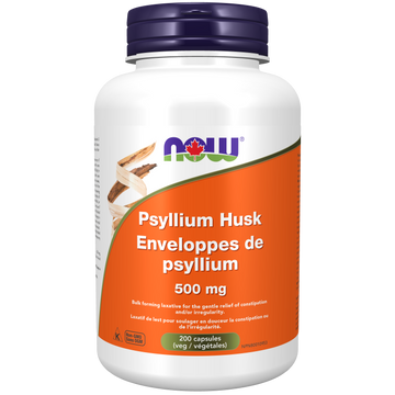 Now Psyllium Husk 500 mg 200 Veg. Capsules